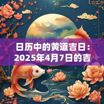 日历中的黄道吉日：2025年4月7日的吉祥日期