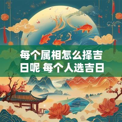 每个属相怎么择吉日呢 每个人选吉日的方法 每个属相怎么择吉日呢 每个人选吉日的方法