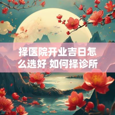 择医院开业吉日怎么选好 如何择诊所挂牌吉日吉时