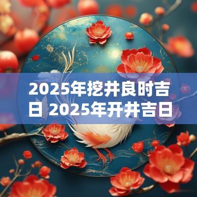2025年挖井良时吉日 2025年开井吉日