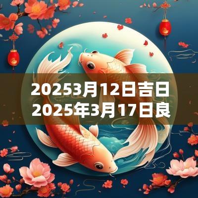 20253月12日吉日 2025年3月17日良辰吉日