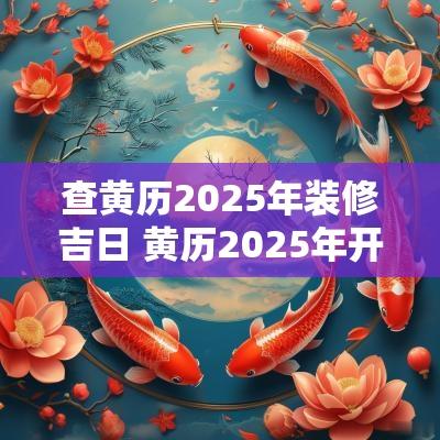 查黄历2025年装修吉日 黄历2025年开灶吉日