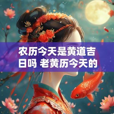 农历今天是黄道吉日吗 老黄历今天的黄道吉日