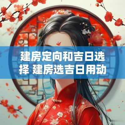建房定向和吉日选择 建房选吉日用动土还是用破土