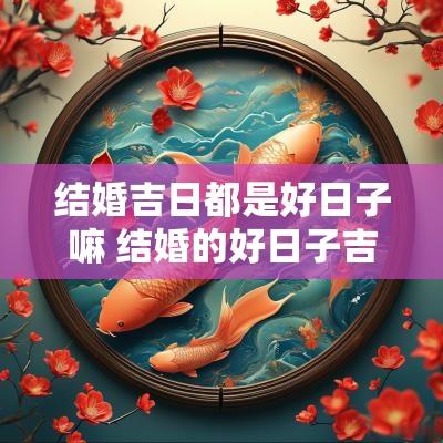结婚吉日都是好日子嘛 结婚的好日子吉日查询