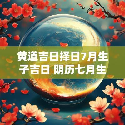黄道吉日择日7月生子吉日 阴历七月生子黄道吉日