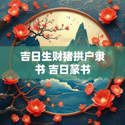 吉日生财猪拱户隶书 吉日篆书