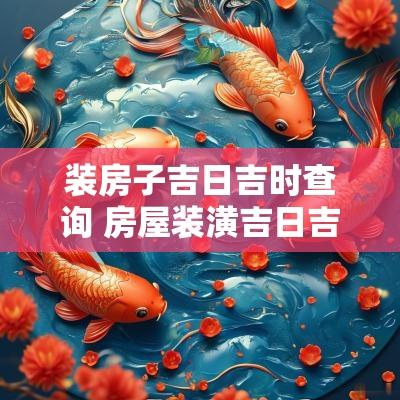 装房子吉日吉时查询 房屋装潢吉日吉时查询表