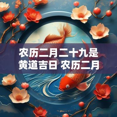 农历二月二十九是黄道吉日 农历二月二十九是好日子吗