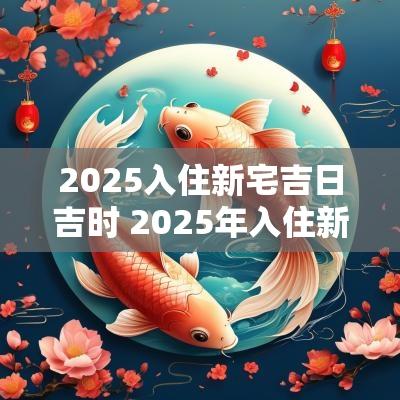 2025入住新宅吉日吉时 2025年入住新房的吉日吉时