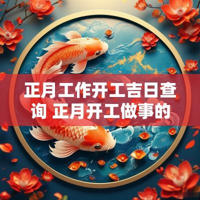 正月工作开工吉日查询 正月开工做事的吉日