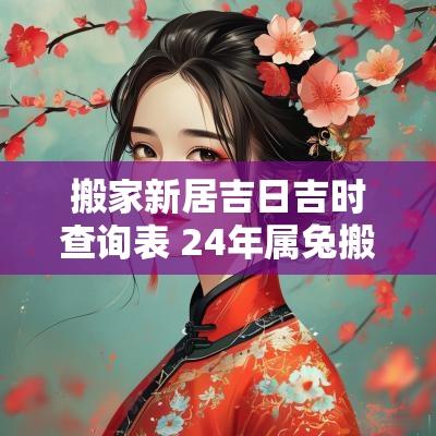 搬家新居吉日吉时查询表 24年属兔搬家吉日吉时