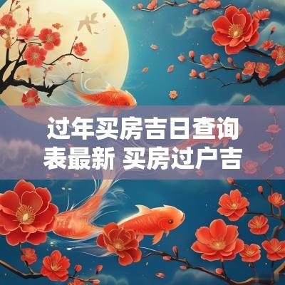 过年买房吉日查询表最新 买房过户吉日查询表
