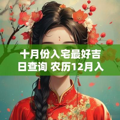 十月份入宅最好吉日查询 农历12月入宅最好吉日