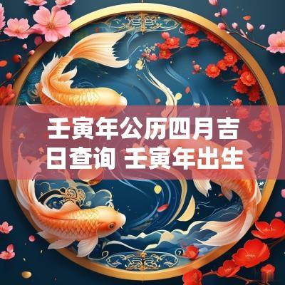 壬寅年公历四月吉日查询 壬寅年出生吉日查询表