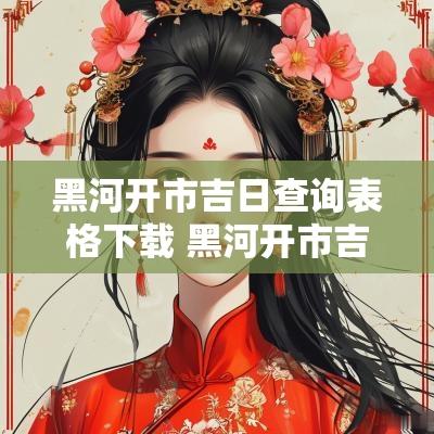黑河开市吉日查询表格下载 黑河开市吉日