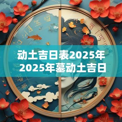 动土吉日表2025年 2025年墓动土吉日