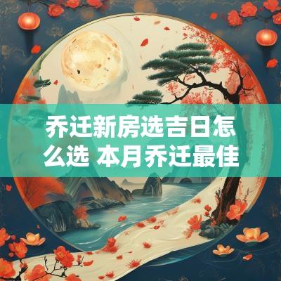 乔迁新房选吉日怎么选 本月乔迁最佳吉日查询