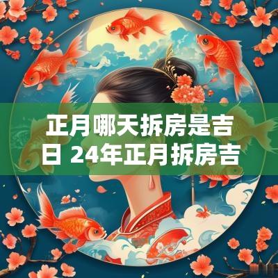 正月哪天拆房是吉日 24年正月拆房吉日