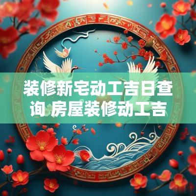 装修新宅动工吉日查询 房屋装修动工吉日查询大全