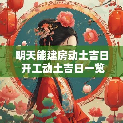 明天能建房动土吉日 开工动土吉日一览表