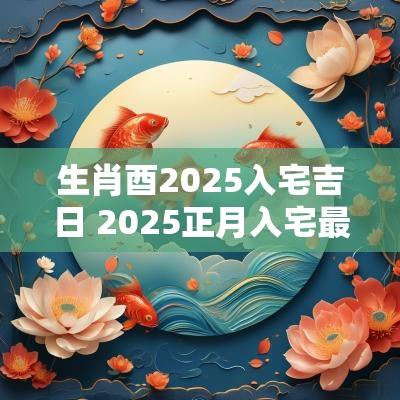 生肖酉2025入宅吉日 2025正月入宅最佳吉日