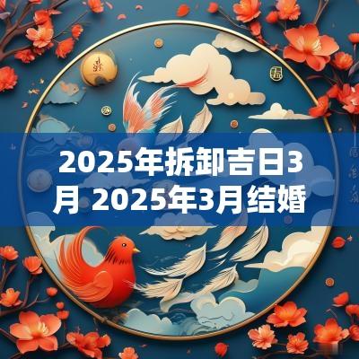 2025年拆卸吉日3月 2025年3月结婚吉日