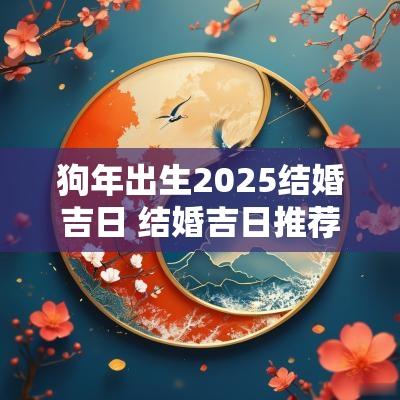狗年出生2025结婚吉日 结婚吉日推荐2025