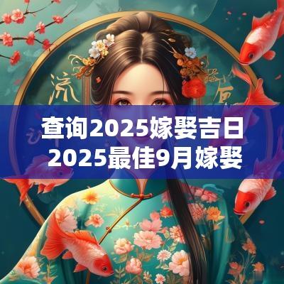 查询2025嫁娶吉日 2025最佳9月嫁娶吉日