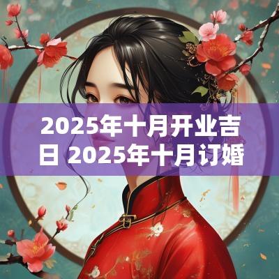 2025年十月开业吉日 2025年十月订婚吉日查询