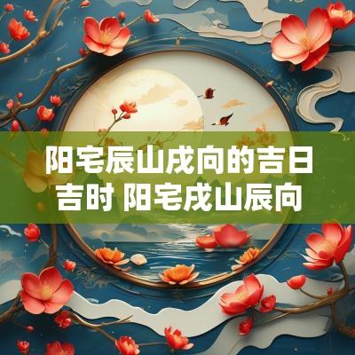 阳宅辰山戌向的吉日吉时 阳宅戌山辰向大门最佳方位