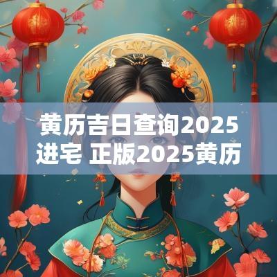 黄历吉日查询2025进宅 正版2025黄历吉日查询