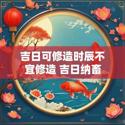 吉日可修造时辰不宜修造 吉日纳畜