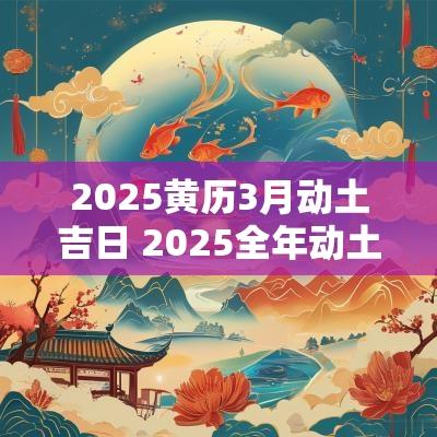 2025黄历3月动土吉日 2025全年动土吉日