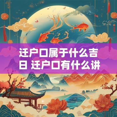 迁户口属于什么吉日 迁户口有什么讲究和日期选择吗