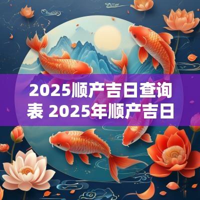 2025顺产吉日查询表 2025年顺产吉日查询表
