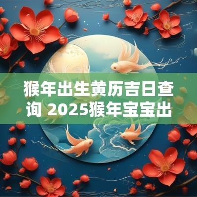 猴年出生黄历吉日查询 2025猴年宝宝出生吉日