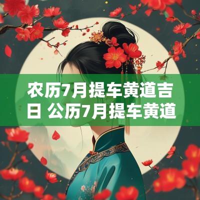 农历7月提车黄道吉日 公历7月提车黄道吉日查询
