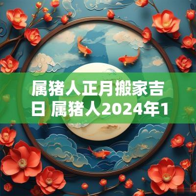 属猪人正月搬家吉日 属猪人2025年11月搬家吉日