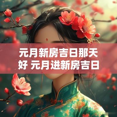 元月新房吉日那天好 元月进新房吉日