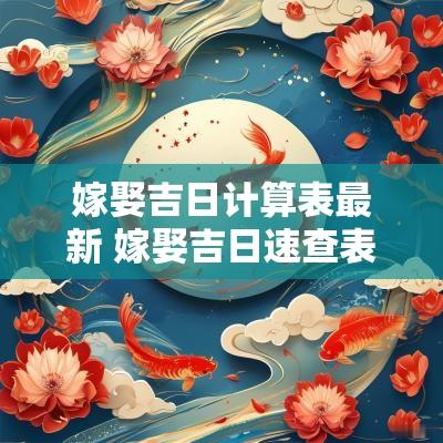 嫁娶吉日计算表最新 嫁娶吉日速查表图
