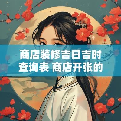 商店装修吉日吉时查询表 商店开张的吉日吉时查询