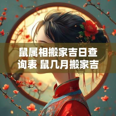鼠属相搬家吉日查询表 鼠几月搬家吉日