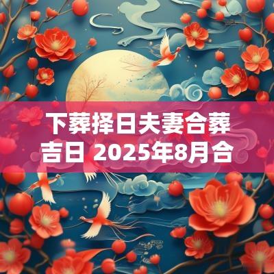 下葬择日夫妻合葬吉日 2025年8月合葬吉日