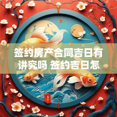 签约房产合同吉日有讲究吗 签约吉日怎么选
