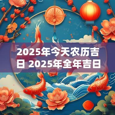 2025年今天农历吉日 2025年全年吉日大全