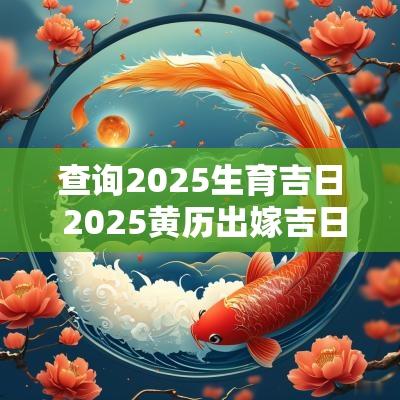 查询2025生育吉日 2025黄历出嫁吉日