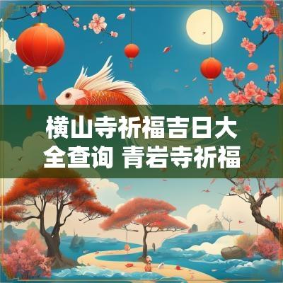 横山寺祈福吉日大全查询 青岩寺祈福吉日时间表