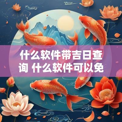 什么软件带吉日查询 什么软件可以免费查良辰吉日
