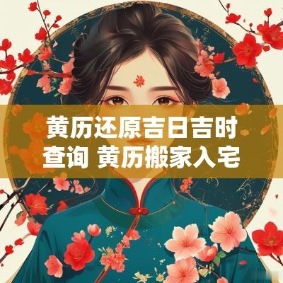黄历还原吉日吉时查询 黄历搬家入宅吉日吉时